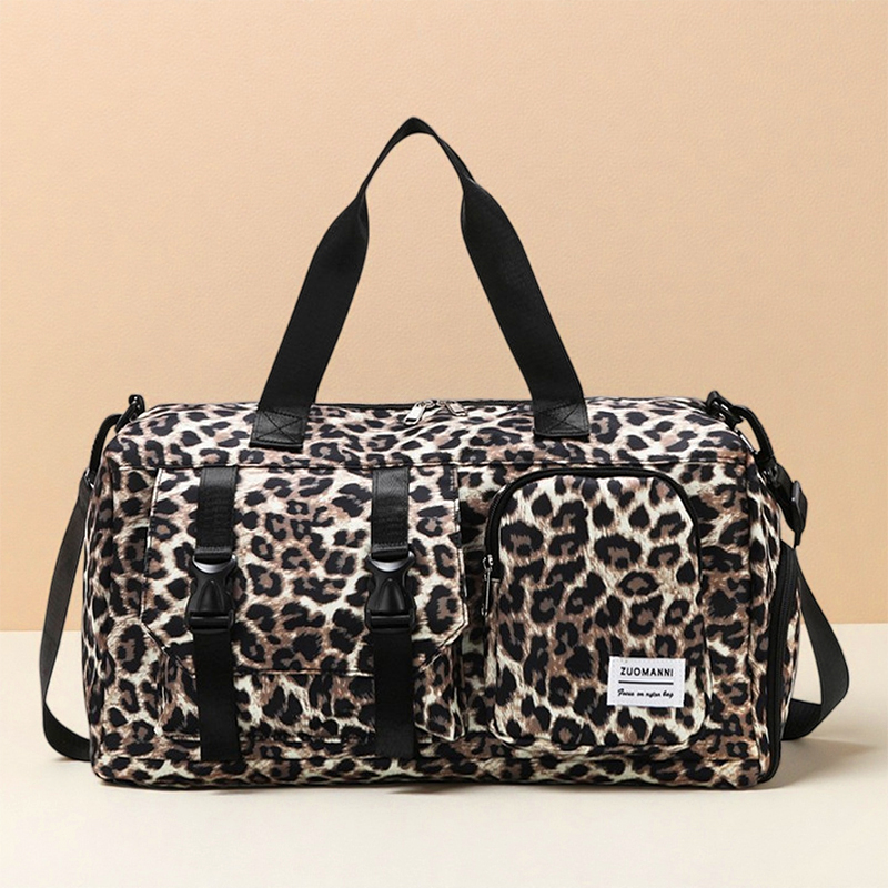 Fashionable Leopard Print Spor - Yoga Fitness Bag recension och pris
